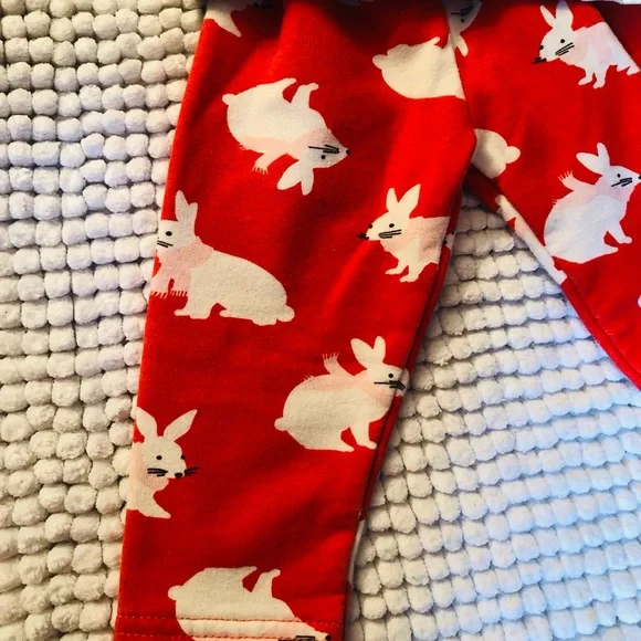 Carter's Bunny Pajama Set - Cream and Red - Picture 3 of 5